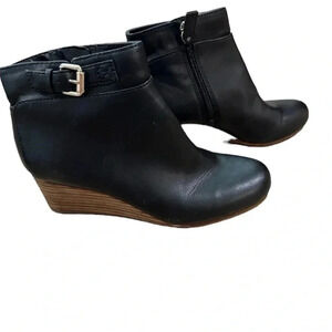 Dr. Scholl’s Daina Women’s Black Wedge Booties Memory Foam Cool Fit Size 6.5 GUC